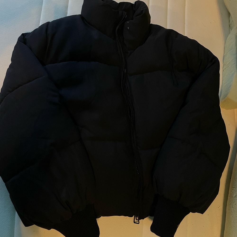 Black puffer jacket oversized